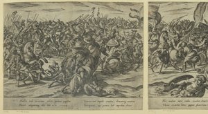 La muerte de Camilo en la batalla entre griegos y romanos de Antonio Tempesta