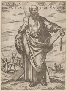 de San Andrés Y en Jesucristo, su único hijo, nuestro Señor (título sobre el objeto) Cristo, María en de apóstol (título de la serie) de Antonio Tempesta