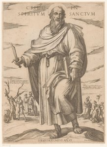 de San Bartolomé Creo en el Espíritu Santo (título sobre el objeto) Cristo, María en de apóstol (título de la serie) de Antonio Tempesta