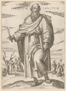 de San Bartolomé Creo en el Espíritu Santo (título sobre el objeto) Cristo, María en de apóstol (título de la serie) de Antonio Tempesta