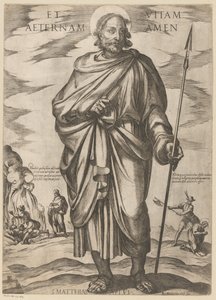 de San Matías Y vida eterna amén (título sobre objeto) Cristo, María en de apóstol (título de la serie) de Antonio Tempesta
