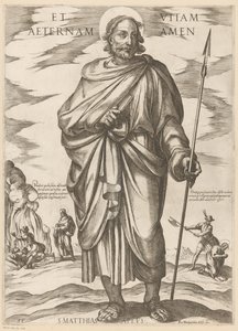 de San Matías Y vida eterna amén (título sobre objeto) Cristo, María en de apóstol (título de la serie) de Antonio Tempesta