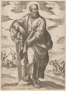 de San Simón Remisión de los pecados (título sobre el objeto) Cristo, María en de apóstol (título de la serie)