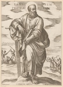 de San Simón Remisión de los pecados (título sobre el objeto) Cristo, María en de apóstol (título de la serie) de Antonio Tempesta