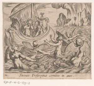 de la sirena Las sirenas de Proserpina cuentan los pájaros (título sobre el objeto) Metamorphoseon o transformaciones (título de la serie) Metamorfosen van Ovidius (título de la serie) de Antonio Tempesta