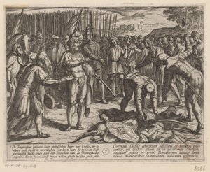 Enviados alemanes visitan Julius Civilis Las guerras de Batavia contra los romanos (título de la serie) Batavorum cum Romanis Bellum (título de la serie) de Antonio Tempesta
