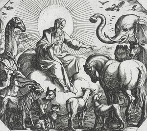 Dios creando los animales terrestres de Antonio Tempesta