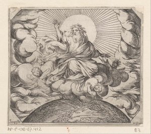 Dios separa la tierra y el agua Creación (título de la serie) de Antonio Tempesta