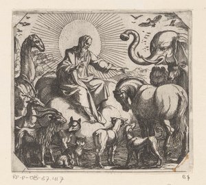 Dios crea los animales en la tierra. Creación (título de la serie)