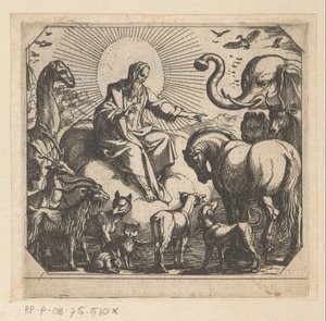 Dios crea los animales en la tierra. La criatura de Antonio Tempesta