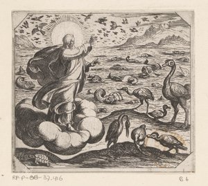 Dios crea las aves y los peces Creación (título de la serie) de Antonio Tempesta