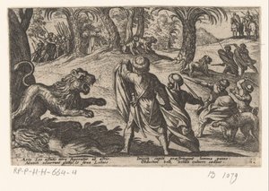 Jacht op leeuwen Diverse jacht- en strijdscènes (título de la serie) Caza de bestias, pájaros y peces Batallas de bestias: y bestias mutuas (título de la serie) de Antonio Tempesta