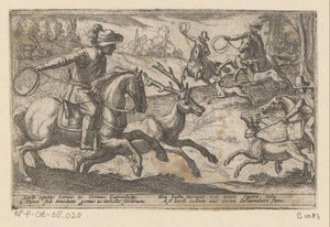 Jagers vangen herten conoció a touwen Diverse jacht- en strijdscènes (título de la serie) La caza de bestias salvajes, pájaros y peces. Batallas de bestias bestiales: y bestias mutuas (título de la serie) de Antonio Tempesta