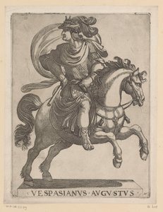 Emperador Vespasiano a caballo Primeros doce emperadores romanos a caballo (título de la serie) XII caesares in equestri (título de la serie) de Antonio Tempesta