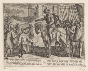 Los hombres de la fortaleza se rinden a Julius Civilis Las guerras de Batavia contra los romanos (título de la serie) Batavorum cum Romanis Bellum (título de la serie) de Antonio Tempesta