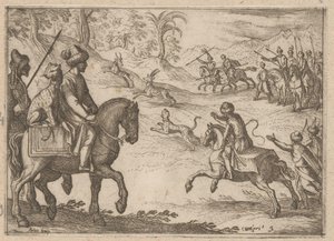 Los cazadores orientales cazan ciervos. Escenas de caza (parte 2) (título de la serie) Primo libro di caccie varie (título de la serie) de Antonio Tempesta