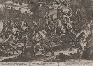 Placa 19: Jacob Matando a Absalón, de Las Batallas del Antiguo Testamento de Antonio Tempesta