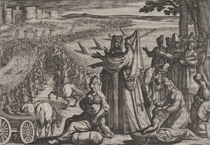Placa 8: Mujeres y niños observan a Civilis luchando contra los romanos, de La guerra de los romanos