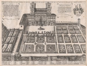 Speculum Romanae Magnificentiae: Palacio y jardines de Monte Pincio, mediados del siglo XVI de Antonio Tempesta