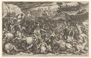 Batalla entre los israelitas y los amalecitas Hebraorvm victoria ab Amalechitis reportata (título sobre el objeto) de Antonio Tempesta