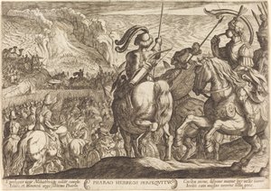 Los egipcios persiguen a los israelitas de Antonio Tempesta