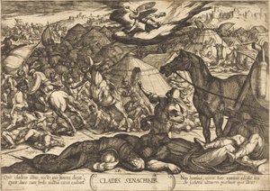 El ángel exterminador vence al ejército de Senaquerib de Antonio Tempesta