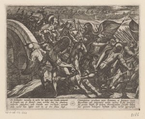 Ataque sorpresa al campamento romano en el Mosela Las guerras de Batavia contra los romanos (título de la serie) Batavorum cum Romanis Bellum (título de la serie) de Antonio Tempesta