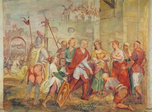 Jacopo Barbarigo liberando a la Reina Margarita de Hungría de los turcos en 1426 de Antonio Vassilacchi