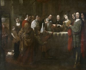 El bautismo de San Francisco, c.1729-33 (óleo sobre lienzo) de Antonio Viladomat