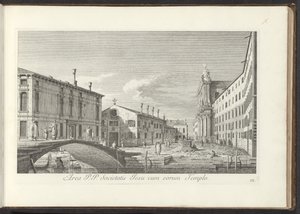 Gezicht op Campo dei Gesuiti te Venetië Zona P.P. La Compañía de Jesús con su Templo (título sobre objeto) Gezichten op gebouwen en pleinen in Venetië (título de la serie) Las vistas más famosas de la ciudad de Venecia, de las 38 pinturas de bronce del Can de Antonio Visentini