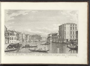 Gezicht op het Canal Grande, Palazzo Bembo y Palazzo Vendramin-Calergi en Venecia Una vista del Bembo, hasta Grimani Calergios y Vendramenos (título sobre objeto) Vistas más famosas de la ciudad de Venecia de Antonio Visentini