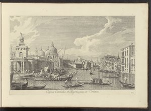 Gezicht op het Canal Grande te Venetië Cabecera del Canal y Entrada a la Ciudad (título sobre objeto) Las vistas más famosas de la ciudad de Venecia, distribuidas en tres partes por 38 paneles de latón del Canal de Antonio reproducidos por Antonio Vssentin de Antonio Visentini