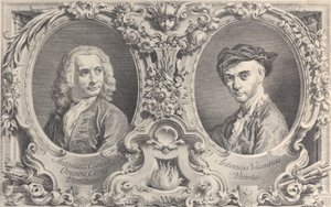 Retratos de Canaletto y Visentini, 1735 de Antonio Visentini