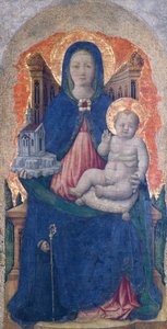 Virgen con el Niño, detalle del Retablo de Praglia, de Antonio Vivarini (1418-antes de 1484), 67x33 cm de Antonio Vivarini