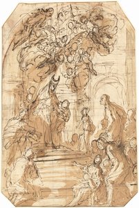 Presentación de la Virgen en el Templo [recto] de Antonio Zanchi