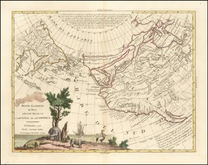 Mapa de 1776 - Nuevos descubrimientos de los rusos al norte del Mar del Sur, tanto en Asia como en América