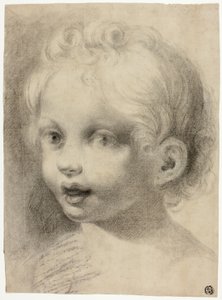 Cabeza de niño (anverso) Figura masculina desnuda (reverso) de Antonio da Correggio