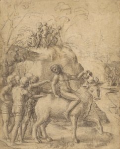 Correggio - Un hombre montado en un toro y otras figuras, 83.GB.344 de Antonio da Correggio