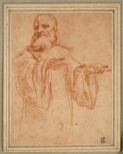 San Benito gesticulando a la izquierda: Estudio para la Coronación de la Virgen de Antonio da Correggio