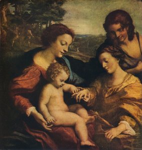 El Matrimonio Místico de Santa Catalina, 1526-1527 de Antonio da Correggio