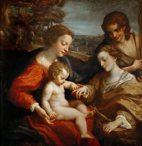 El matrimonio místico de Santa Catalina de Antonio da Correggio
