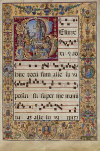 El Gradual. Inicial R: La Resurrección, c.1500 (temple, pan de oro y tinta sobre pergamino) de Antonio da Monza