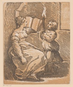 Lectura de Sibila con el niño de Antonio da Trento (attributed to)
