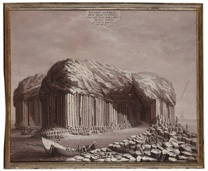 Cueva de Fingal, Escocia (óleo sobre lienzo) de Antonio de Bittio
