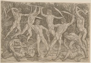 Batalla de los desnudos, 1470s-80s de Antonio Pollaiuolo