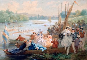 Una regata en Asnieres durante el Segundo Imperio, c1868-1905 de Antony Paul Emile Morlon