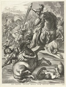 Aquiles derrota a Telephos; Entrada de Fernando en Gante en 1635 Et tanta gessit bella dvm bellvm parat (título sobre objeto) de Antony van der Does