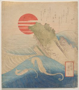 Caballitos de mar antes de un año nuevo naciente de Aoigaoka Keisei