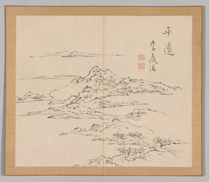 Doble álbum de estudios de paisajes después de Ikeno Taiga, Volumen 2 hoja 8, siglo XVIII de Aoki Shukuya