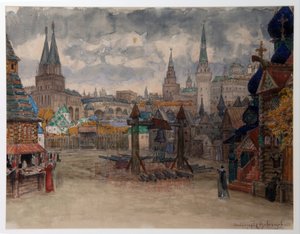 La place des strelets - Decoración para la ópera ""La Khovanchtchina"" de Modeste Moussorgski (1839-1881) - The Strelets